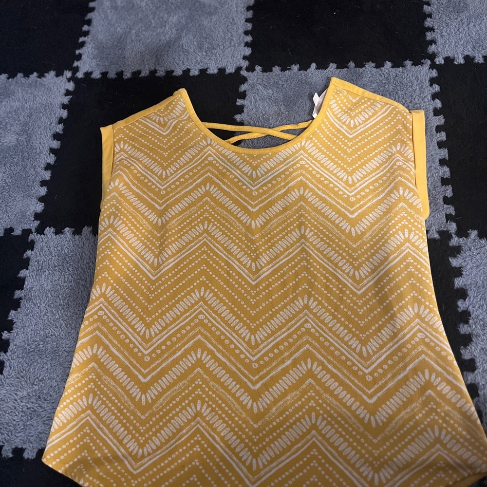 Yellow Chevon Casual Blouse